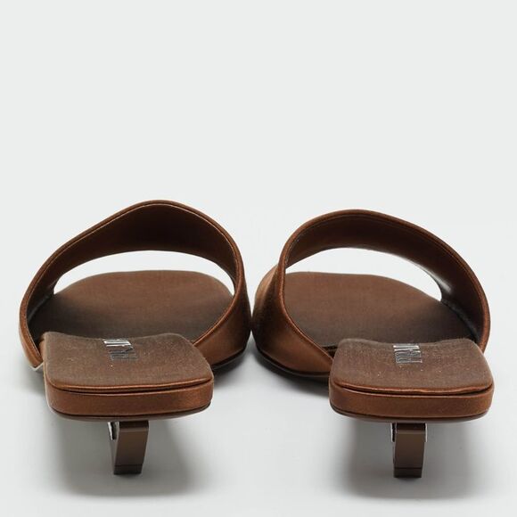 Prada Brown Satin Slide Sandals Size 36.5 - Picture 5 of 7